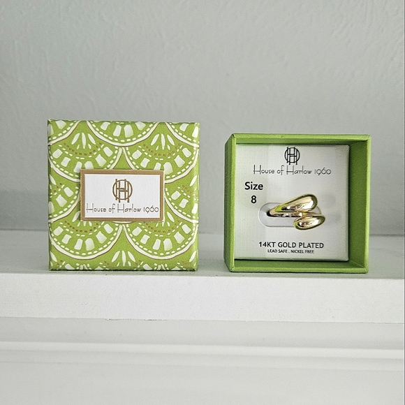 NWT House Of Harlow 1960 Double Teardrop Ring- Size 8 - Picture 2 of 2